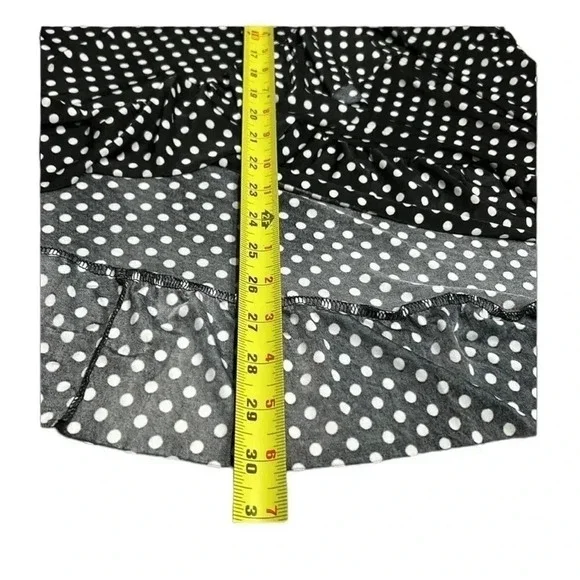 Vtg Faux wrap ,flare,ruffle skirt,NWT, polka dots,B&W,festival,gypsy,cottagecore - Picture 12 of 15